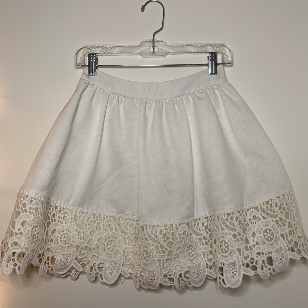 Express white skirt w/ lace detail